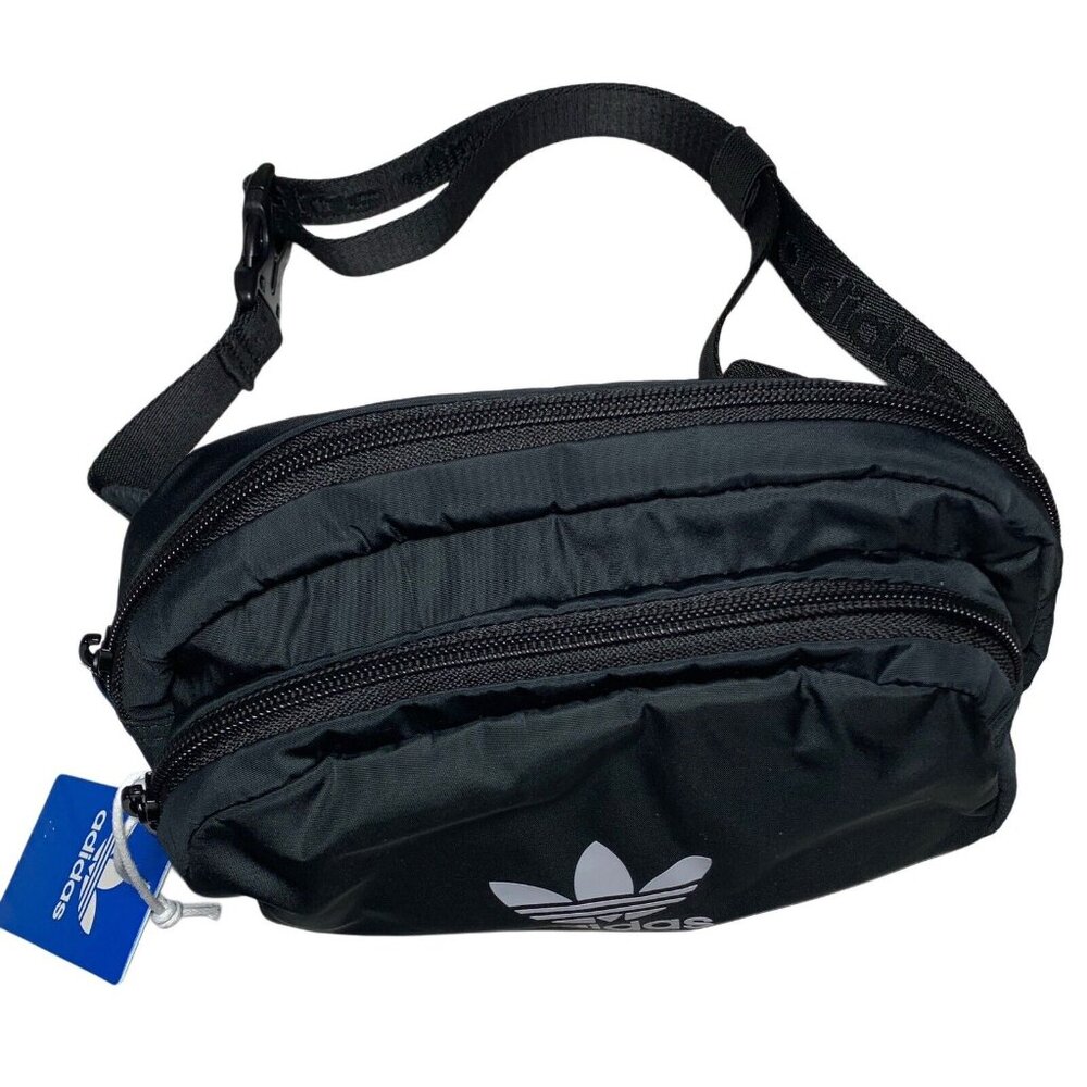 Adidas Originals Black Logo Sport Waist Festival Outdoor FannyPack Crossbody Bag - Picture 4 of 8